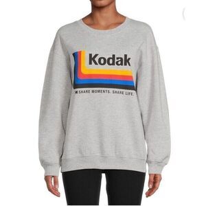 Vintage Graphic Kodak Sweatshirt Boyfriend Oversized XS Crew Neck Junior‎ Top